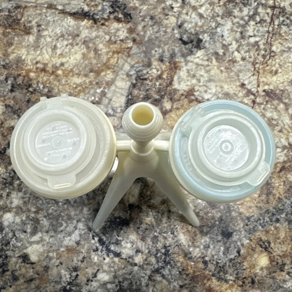 Vintage Tupperware Salt & Pepper Shakers with Atomic Tripod Caddy Stand